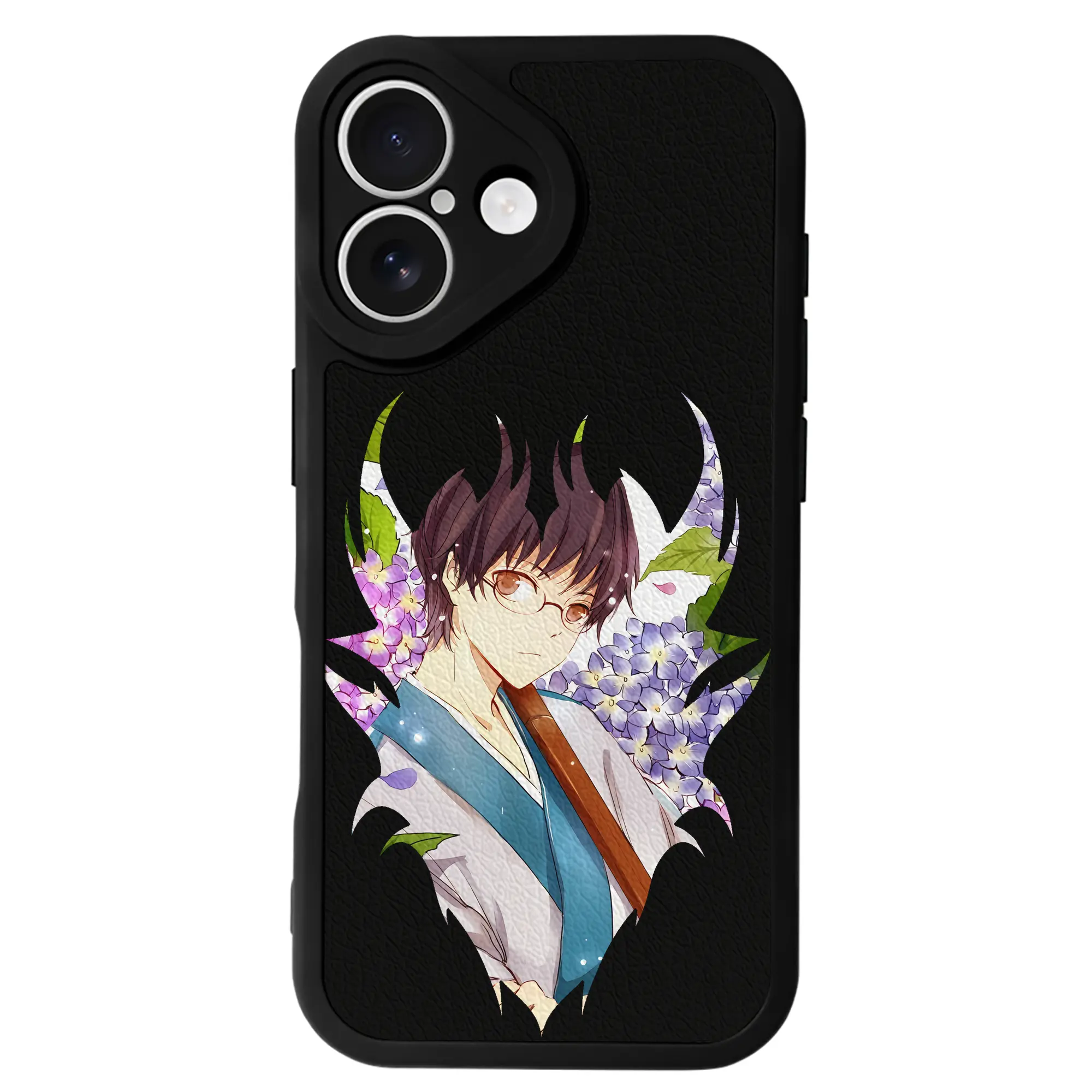 銀魂 グッズ 志村 新八 - IPhone 16シリーズ対応 ・ シリコンスマホケース ・ レザー調 ・ 高精度フィット ・ 耐衝撃 ・ ワイヤレス充電対応 ・ 精密カット